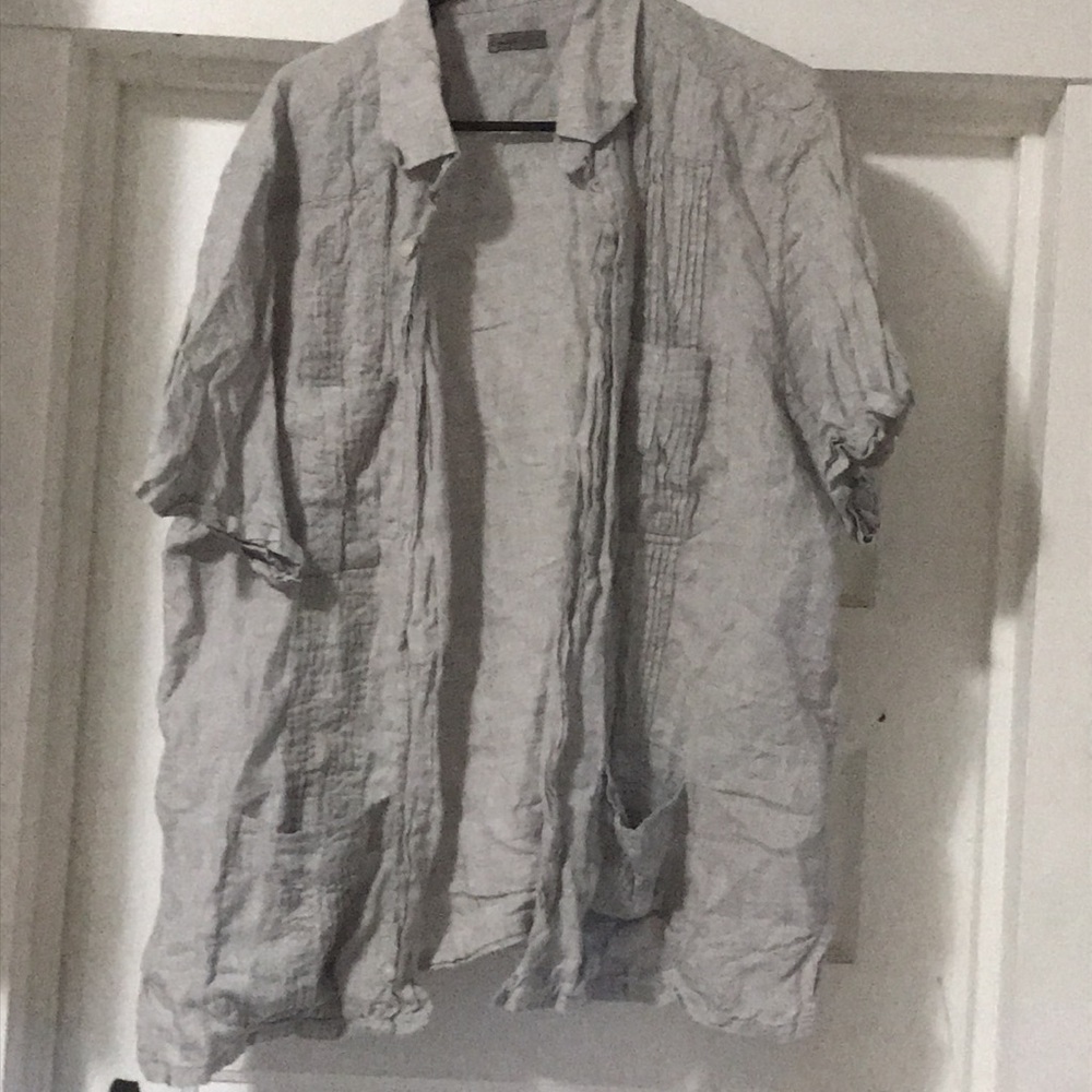 Emidio Tucci Pleated Button Up Shirt